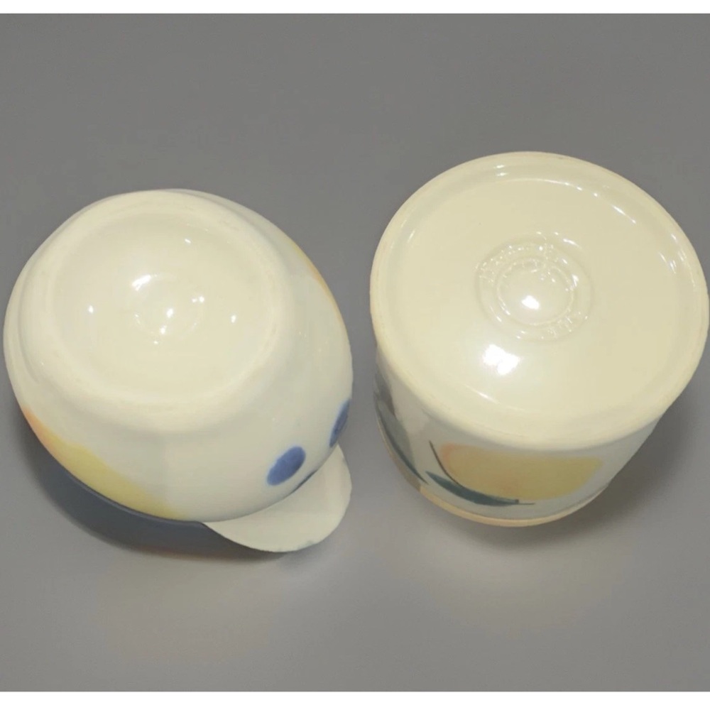 2pc Hartstone Pottery Fruit Salad Creamer and Sugar Jar Hand Painted Set of 2 - Picture 5 of 5
